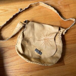 Vintage Tan Leather Womens Bag